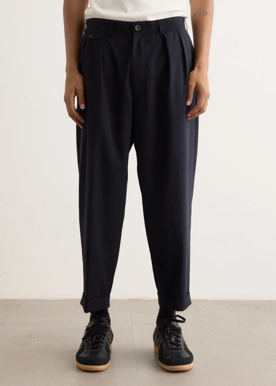 2 Pleats Wool Tropical Pants