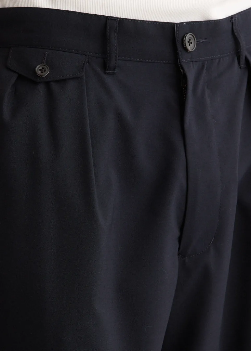 2 Pleats Wool Tropical Pants