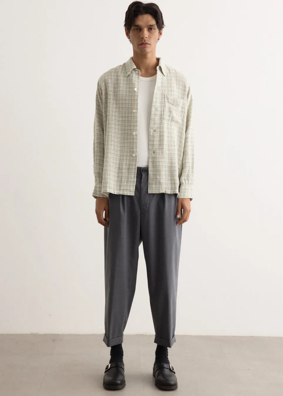 2 Pleats Wool Tropical Pants