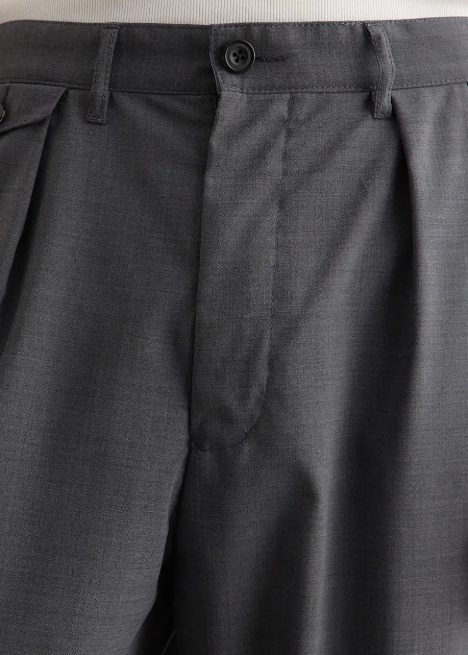 2 Pleats Wool Tropical Pants