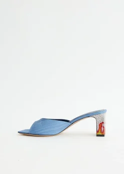 Ade Grosgrain Moire Denim Mules