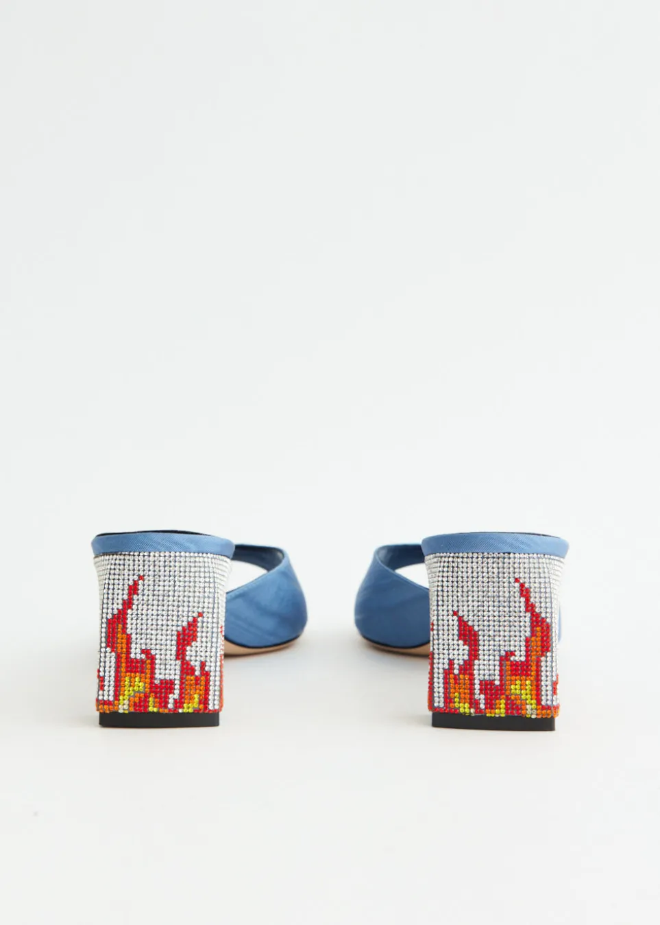 Ade Grosgrain Moire Denim Mules