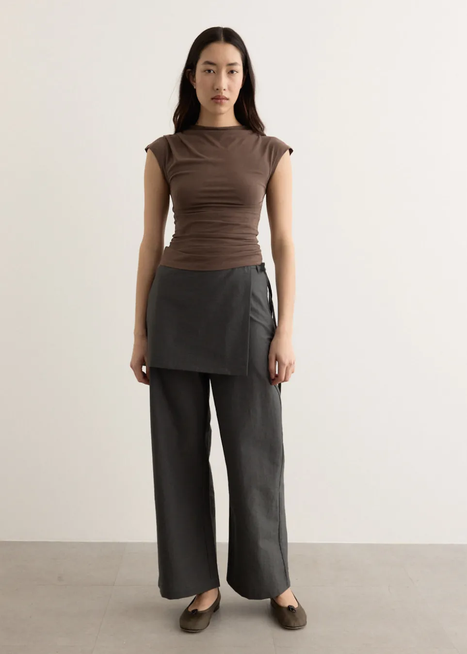 Agent Cap Sleeve Gathered Top