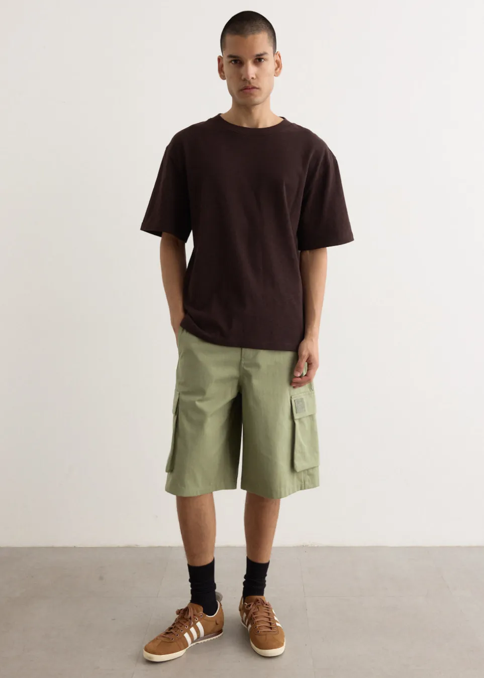 Belted Cargo Bermuda Shorts