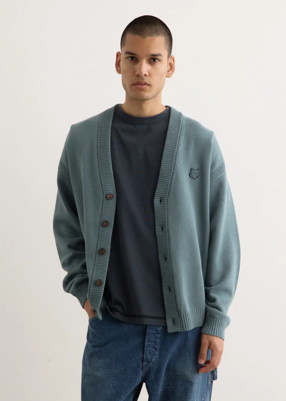 Bold Fox Head Patch Comfort Cardigan