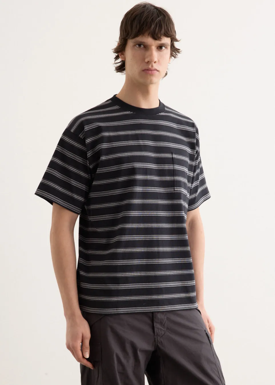 Border Stripe Relaxed Short Sleeve T-Shirt