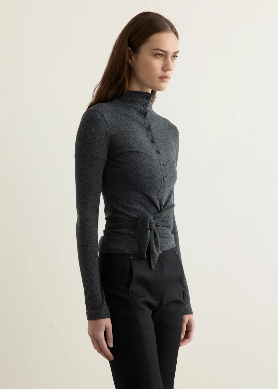 Button Up Wrap T-Shirt