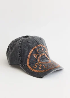 Carliy Denim Button Logo Cap