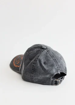 Carliy Denim Button Logo Cap