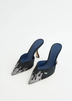 Carmen Grosgrain Moire Mules