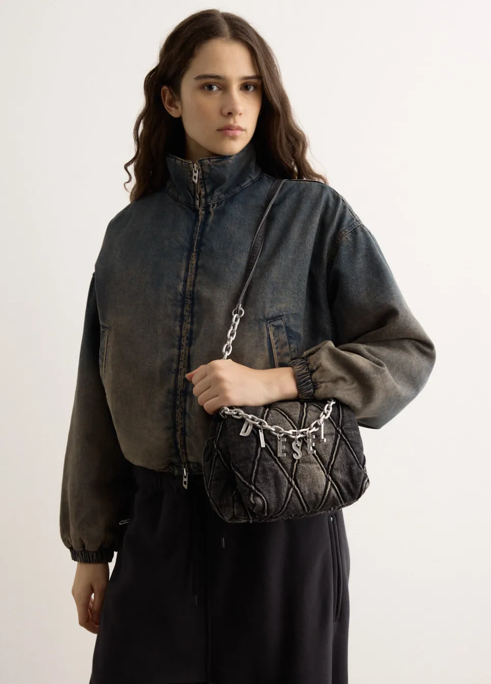 CHARM-D Shoulder S Denim Bag