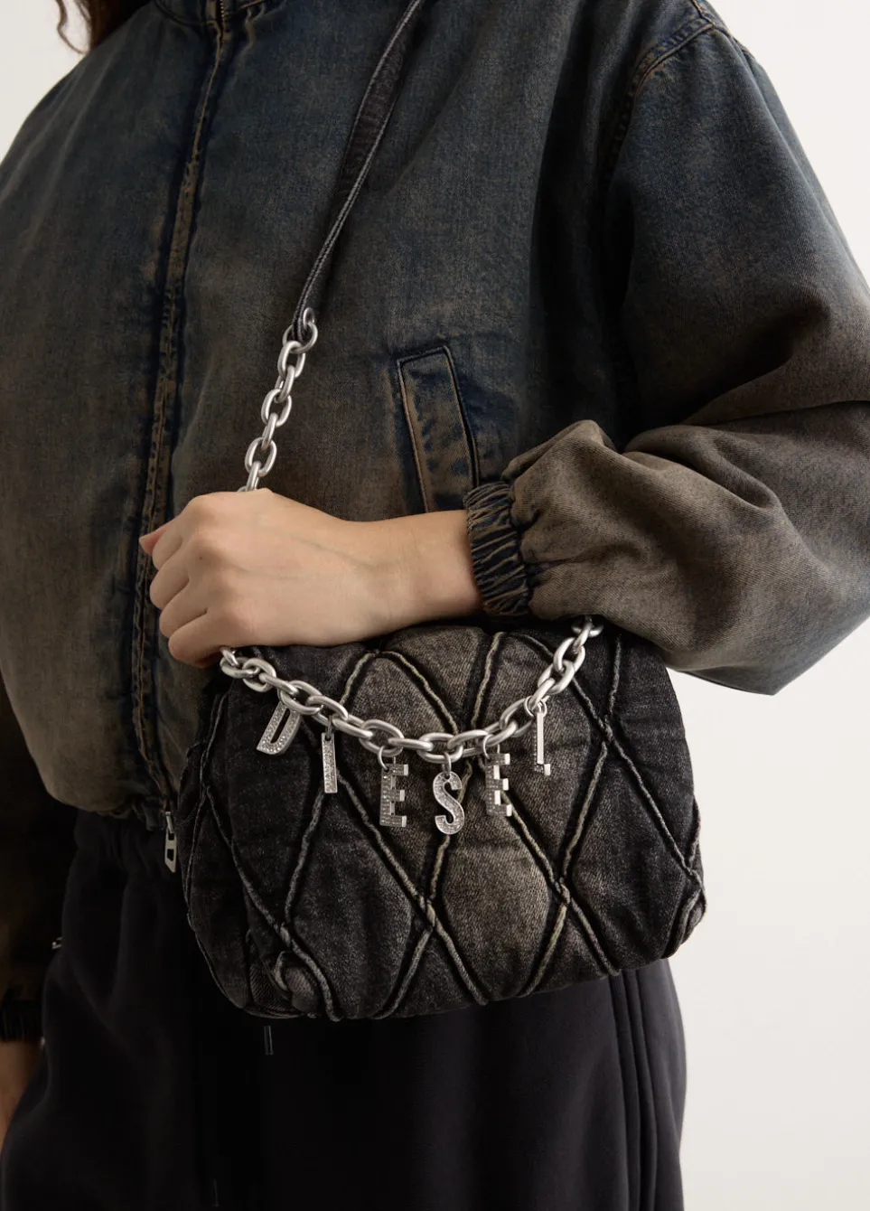 CHARM-D Shoulder S Denim Bag