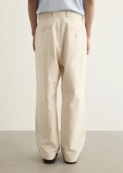 Chino Tuck Straight Cotton Duck Pants