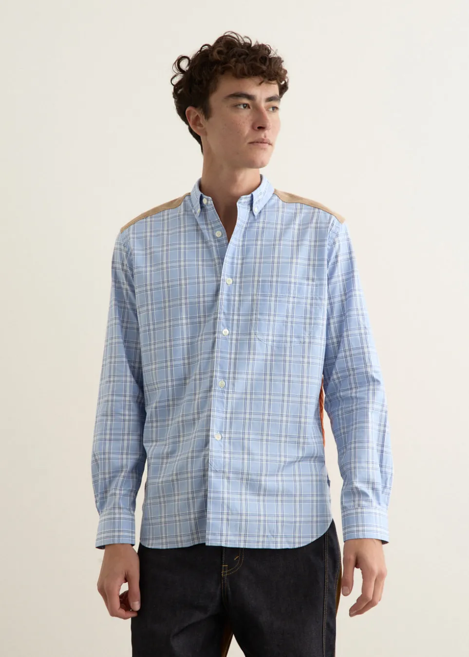Cotton Check Quilted Nylon Shirt