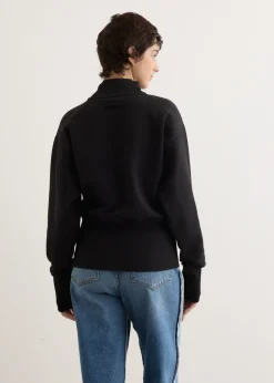 Cotton Cropped Crew Neck Sweater