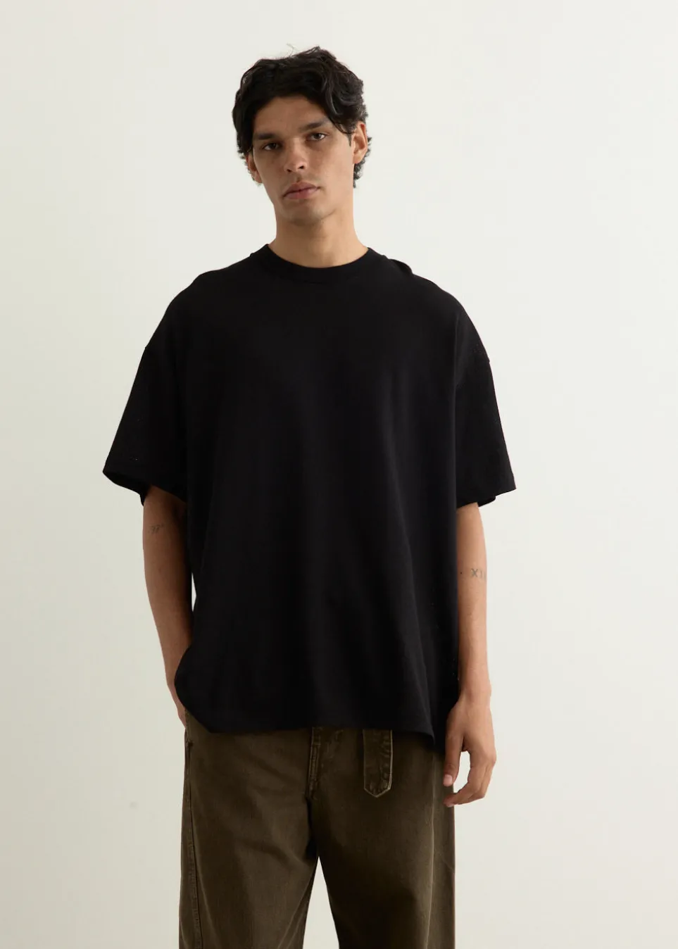 Cotton Mesh Short-Sleeve T-Shirt