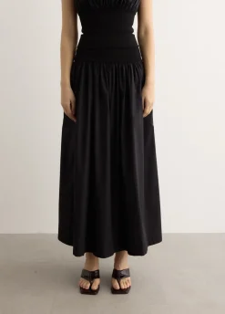 Cotton Rib Maxi Skirt