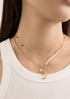 Crescent Moon Pendant Necklace