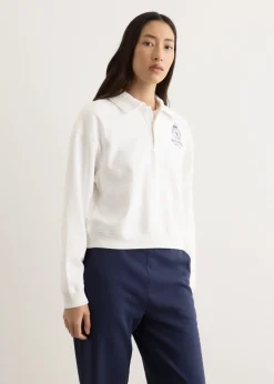 Crown Country Embroidered Cropped Polo