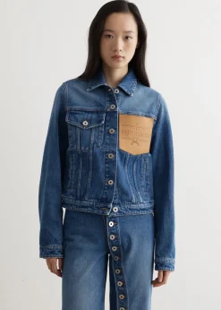 Denim Jacket With Leather Pocket