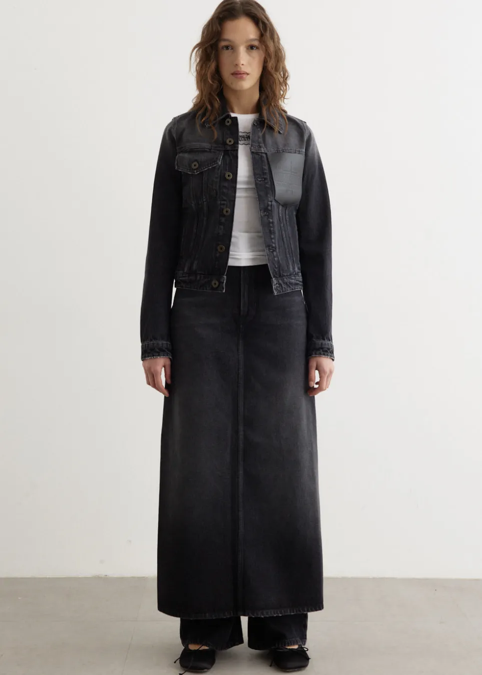 Denim Jacket With Leather Pocket