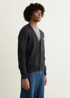 Double Bold Fox Head Patch Regular Cardigan