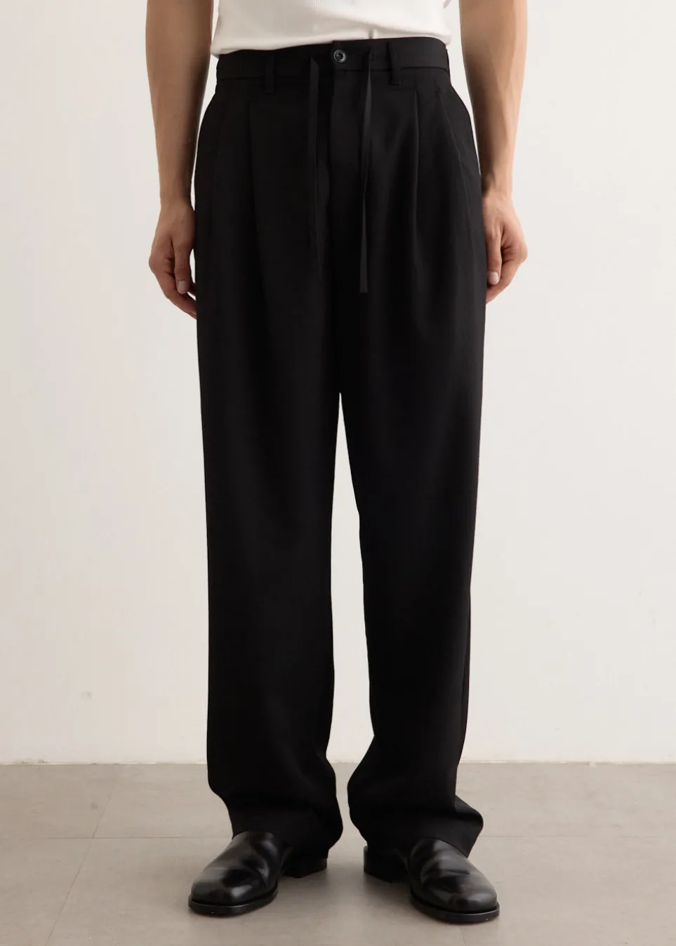 Drawstring Pleated Pants