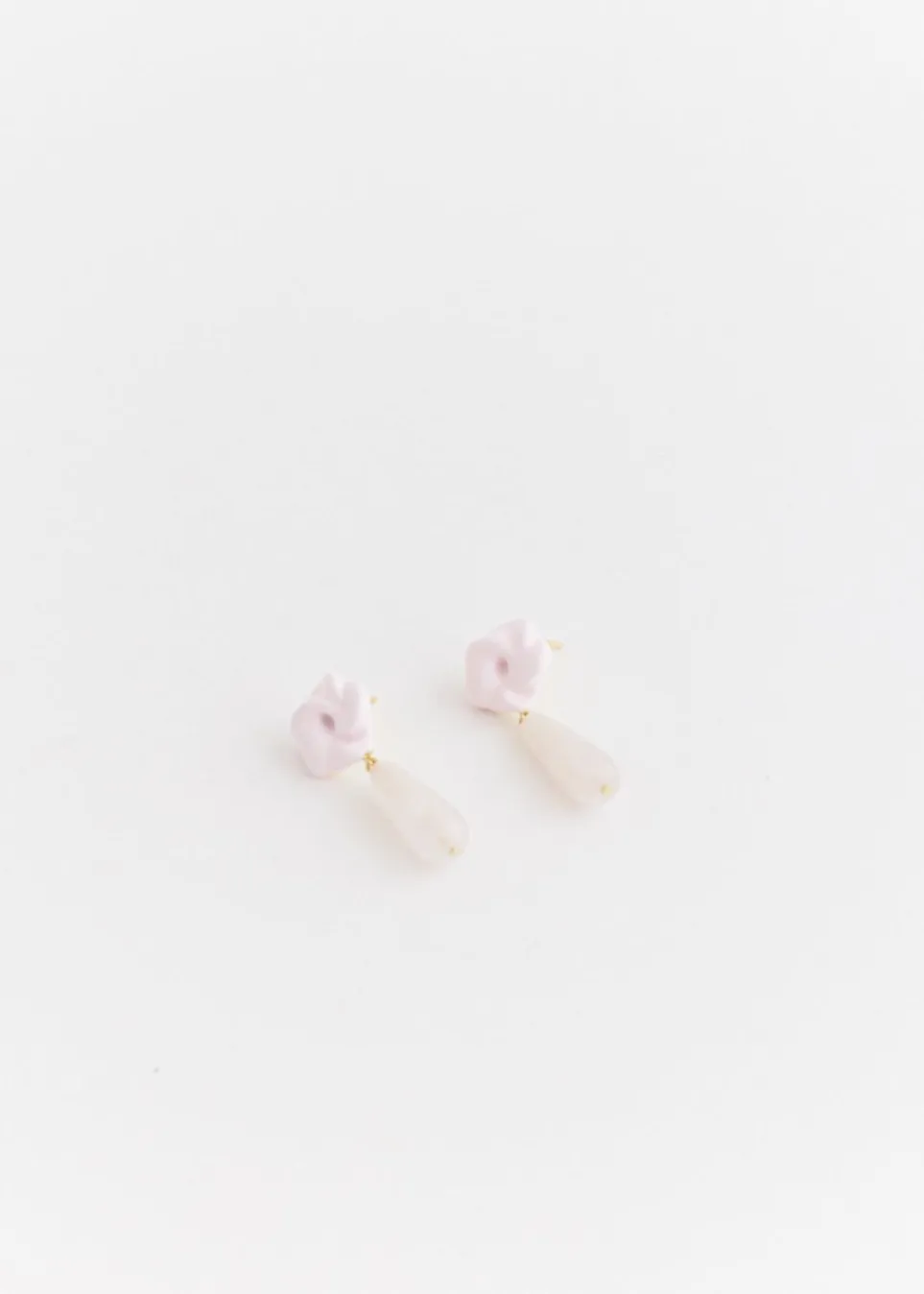 E01 Earrings With Rose Quartz Beads