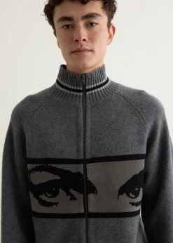 Eyes Zip Thru Knit
