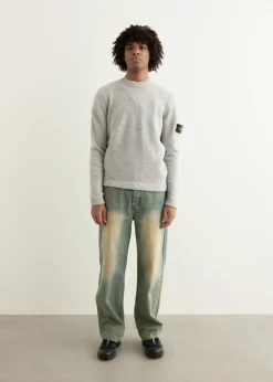 Fancy Yarn With Contrast Stitch Sweater