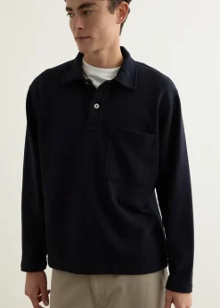 Fraser Relaxed Organic Loopback Long Sleeve Polo