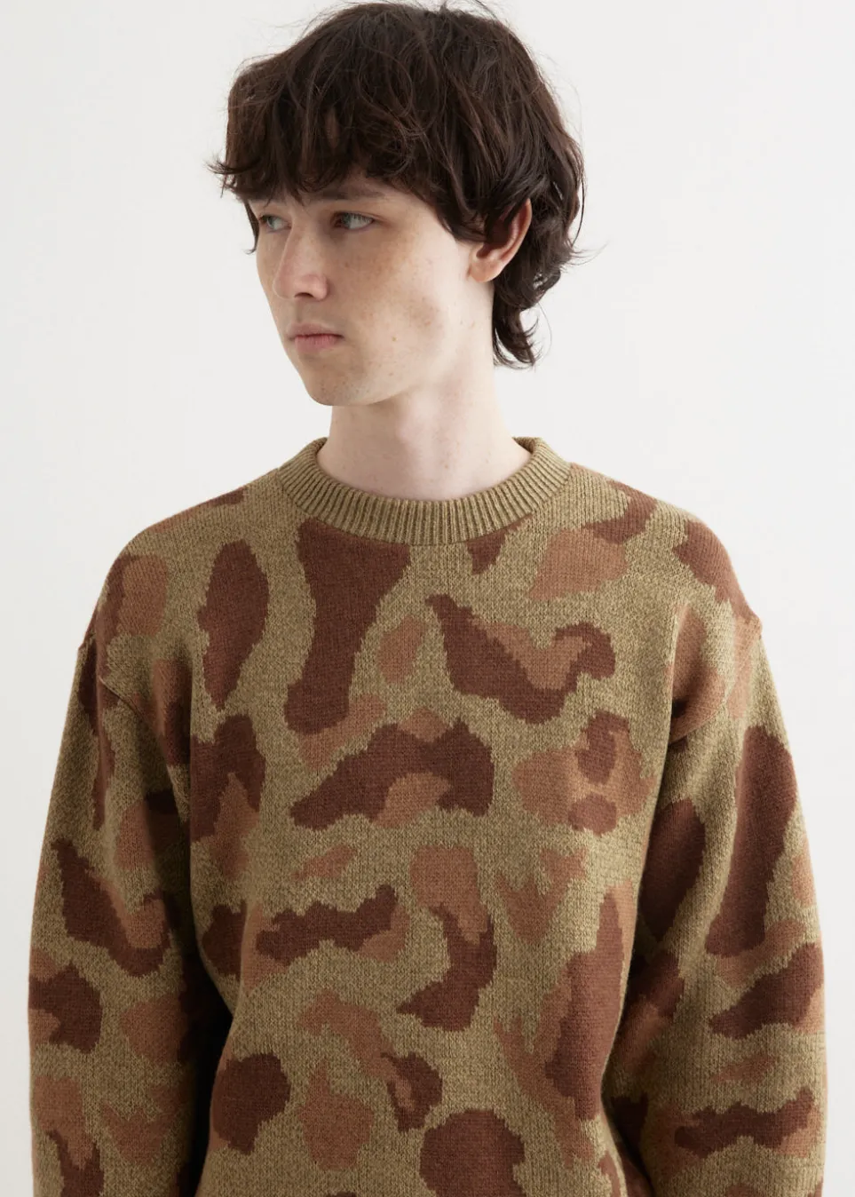 5G Camo Knit Vintage Crew Sweater