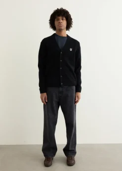 Grey Fox Head Patch Comfort Cardigan