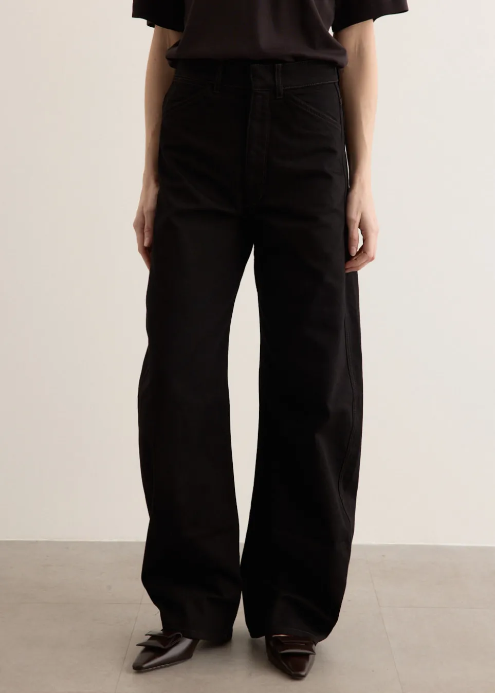 High Waisted Curved Pants
