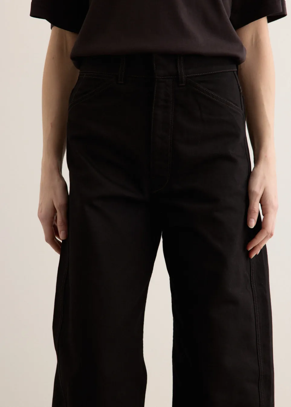 High Waisted Curved Pants