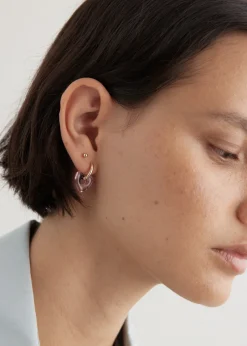 Hoop And Resin Heart Earring