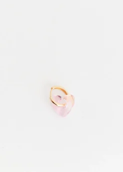 Hoop And Resin Heart Earring