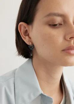 Hoop And Resin Heart Earring