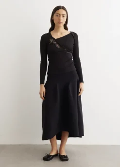 Lace Insert Long Sleeve Top