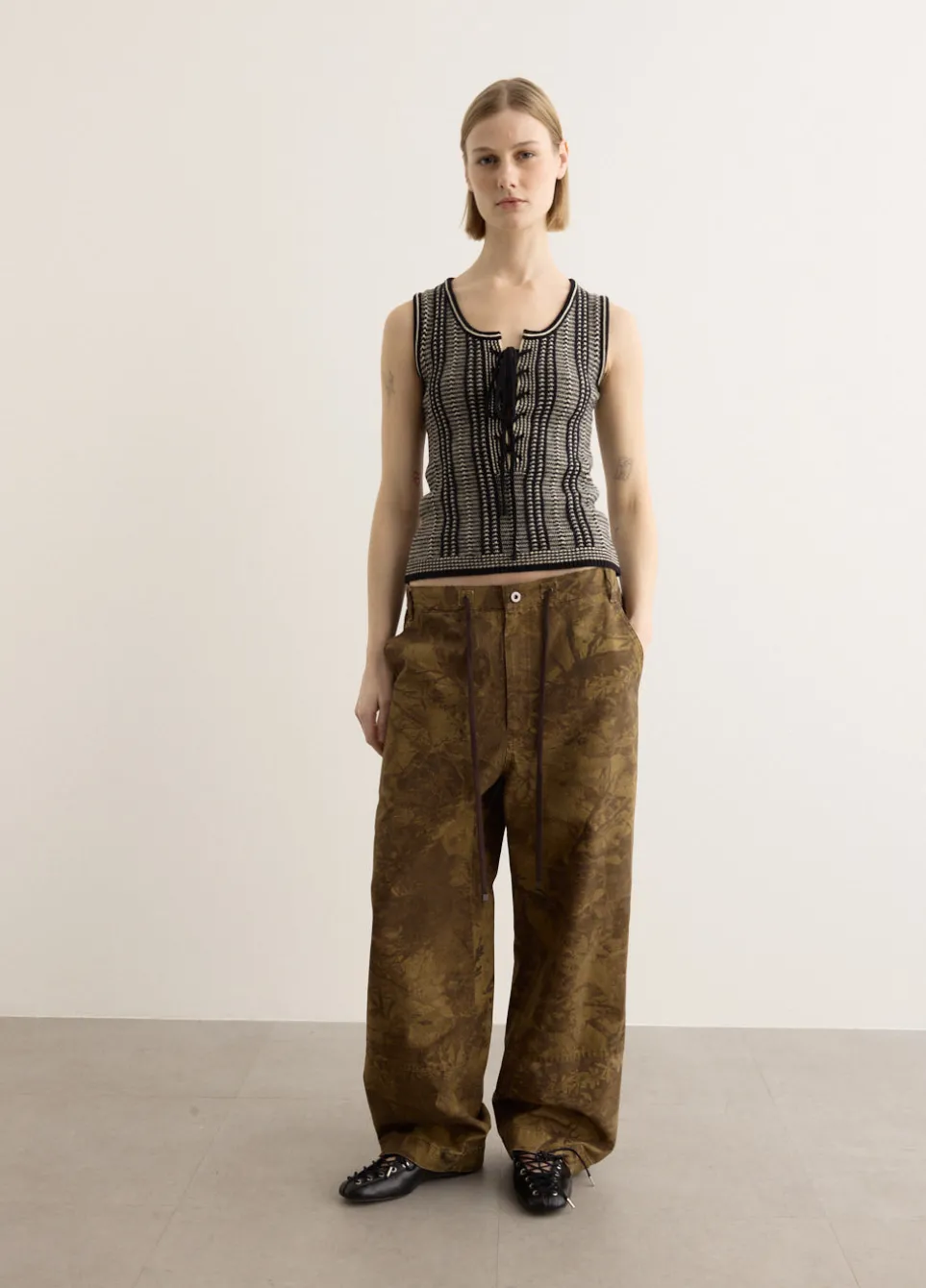 Lace Up Knitted Vest