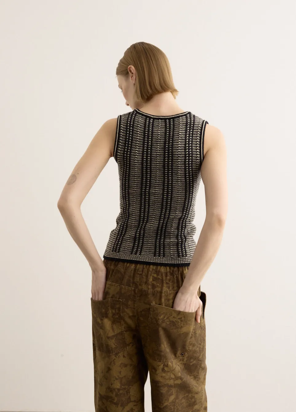 Lace Up Knitted Vest