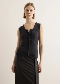 Lace Up Knitted Vest