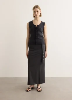 Lace Up Knitted Vest