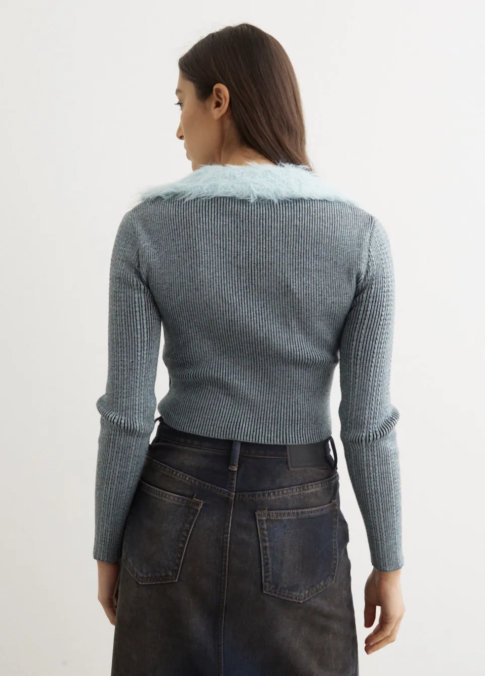 Lace-Up Knit Cardigan