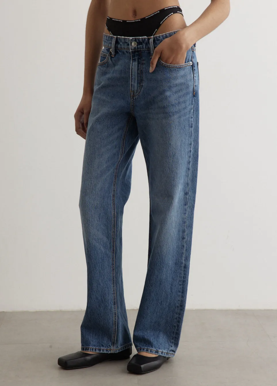 Logo Bikini Mid-Rise Jeans