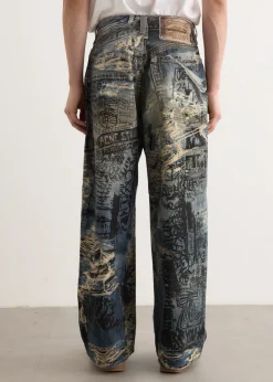 2023M FN TLO Torn Scribble Jeans