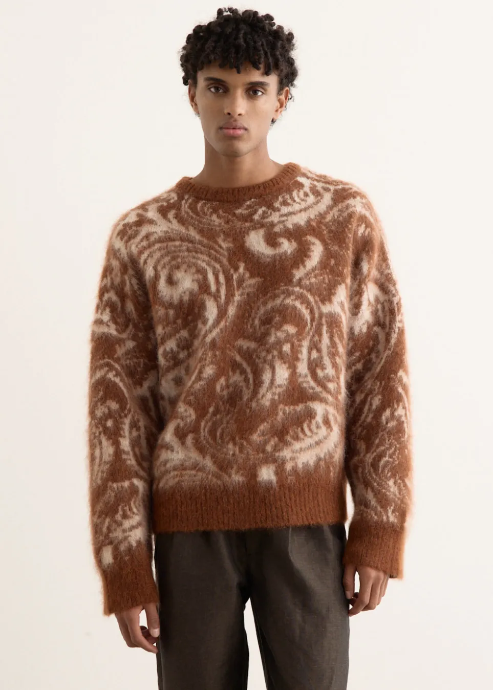Mohair Paisley Jacquard Sweater