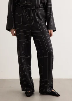 Monogram Silk Pj Bottoms