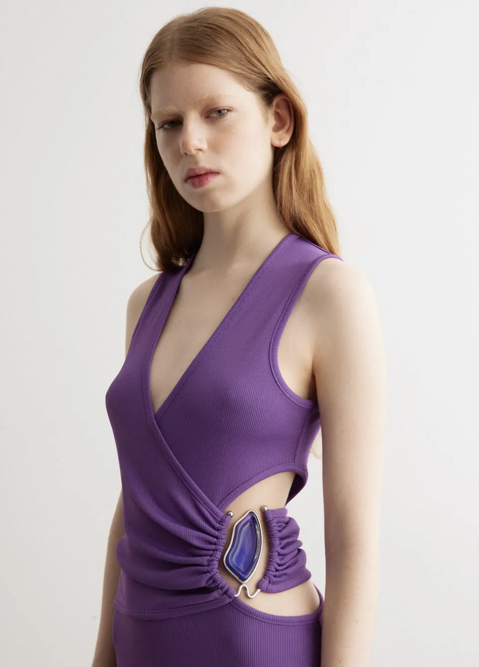 Moodstone Overlap Tank Dress