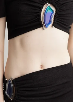 Moodstone Ruched Crop T-Shirt